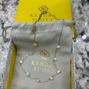 Kendra Scott Gold Necklace with White Pearls